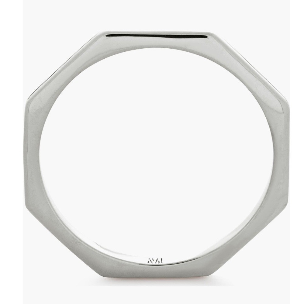 Monica Vinader Octagon Stacking Ring, Sterling Silver, Size 8, NWT